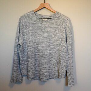 Womens Madewell Thermal/ Oversized waffle top/Knit/Long Sleeve/ Pocket/ Wide Sle